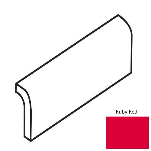 Bright & Matte Ruby Red Ceramic Wall Trim