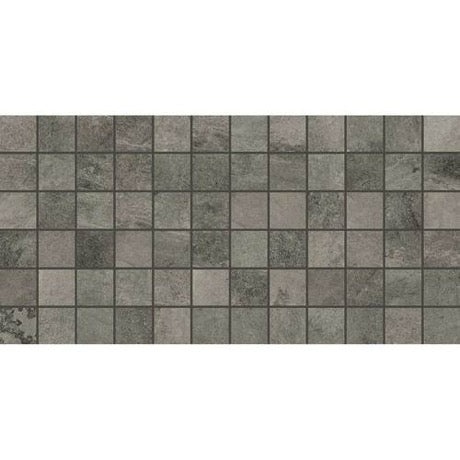 Slate Attache Meta Dark Gray Ceramic Mosaic - 2" X 2" - Matte