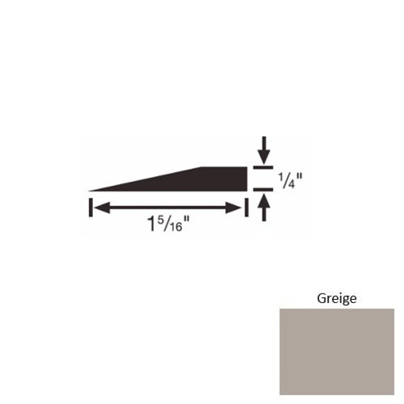 Solid 24 Greige Rubber Reducer Strip