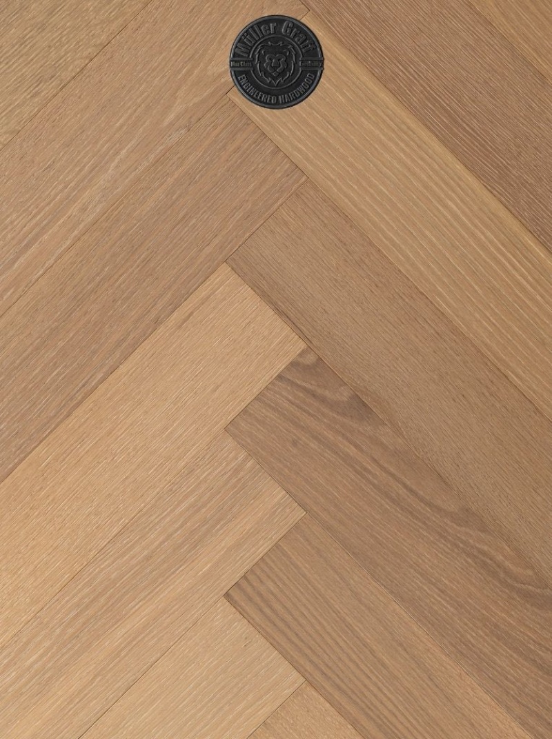 Italia Classics Herringbone Tuscania Ivory Engineered Hardwood Flooring - Wire Brushed - 3.54" X 23.62"