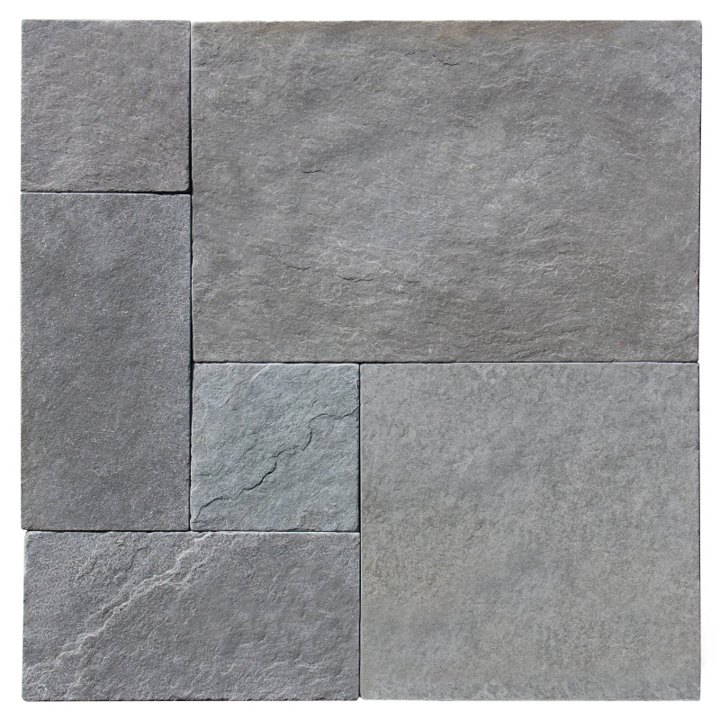 Indigo Grey Limestone French Paver Versailles Pattern - Tumbled - Various Sizes