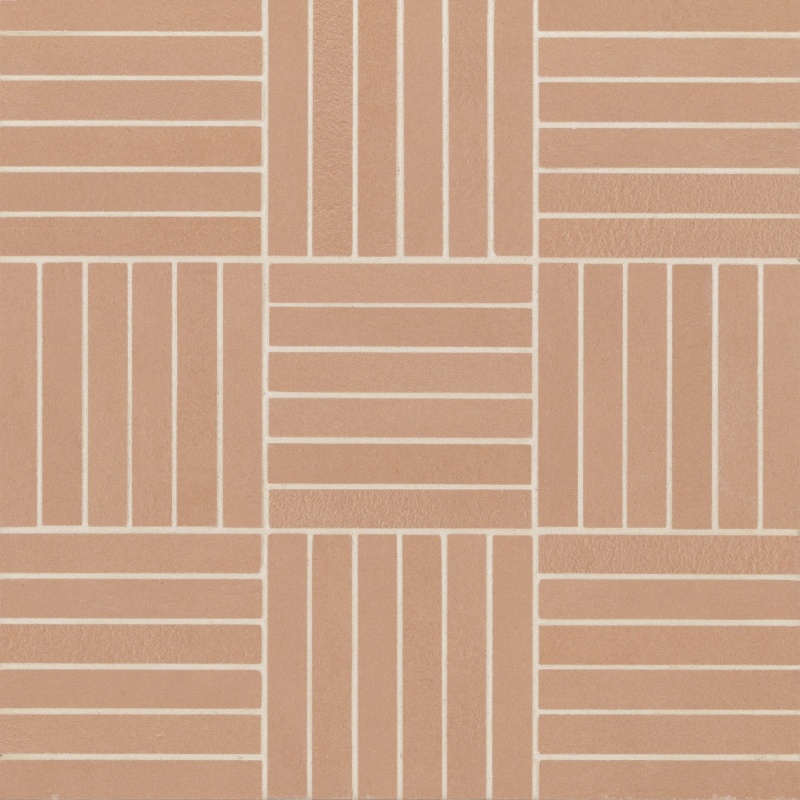 Sahara Cotto Porcelain Mosaic - 5/8" X 4" Crosshatch - Matte