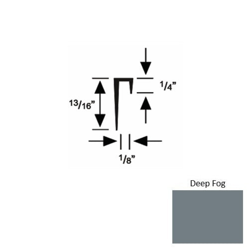 Solid 46 Deep Fog Rubber Cove Cap Square - 1/8" X 9 Ft (108")