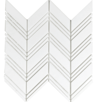 Metropolitan Thassos White Deco Marble Mosaic - Chevron - Polished