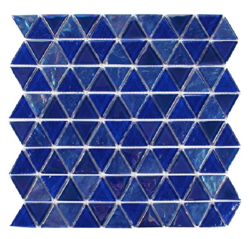 Aquatica Cobalt Stone Glass Mosaic - Triangle - Glossy