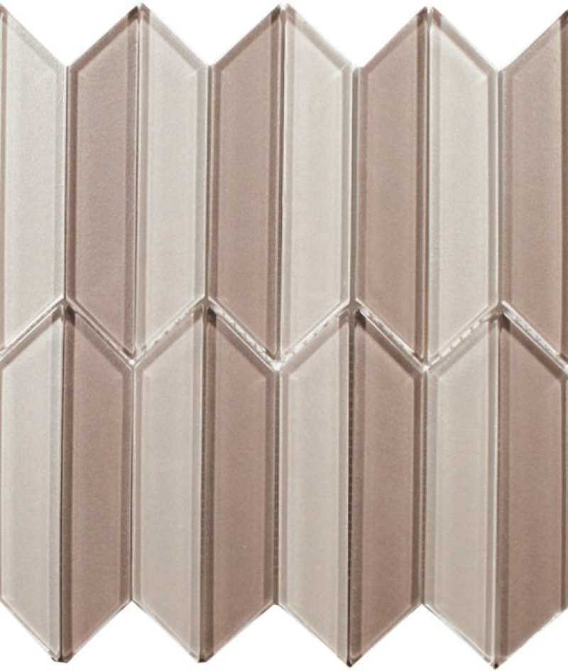 Terra Bella Beige Glass Mosaic - Arrow - Glossy