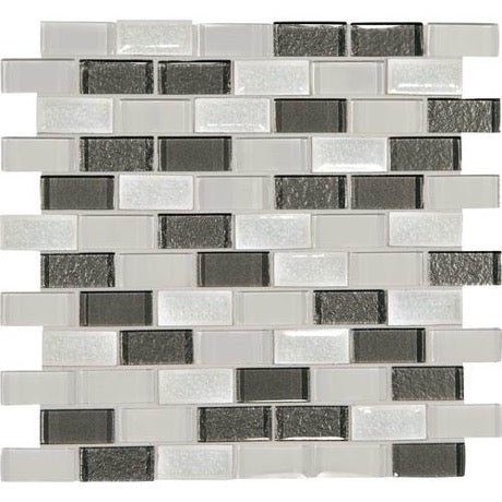 Crystal Shores Diamond Delta Glass Mosaic - 1" x 2" Brick - Glossy