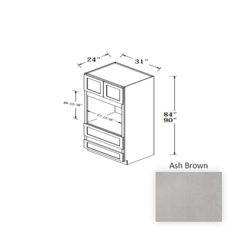 Ash Brown Wood Kitchen Oven Cabinet