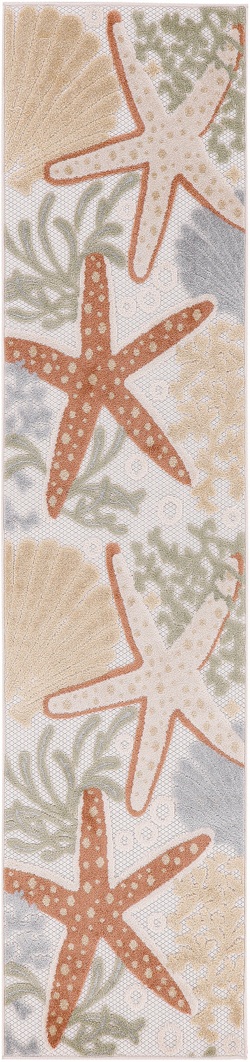 Aloha Alh24 Ivory Multicolor Outdoor Area Rug