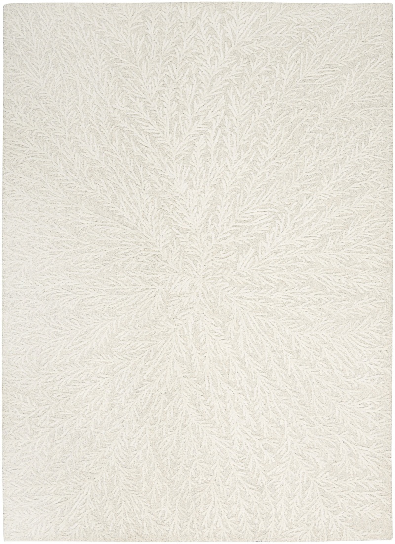 Ivory Wool Blend Modern Area Rug - 4 Ft x 6 Ft