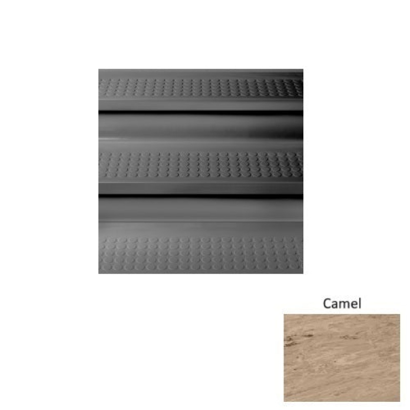 Marbleized 98 Camel Vantage Raised Circular Rubber (Sq) Stair Tread - Textured
