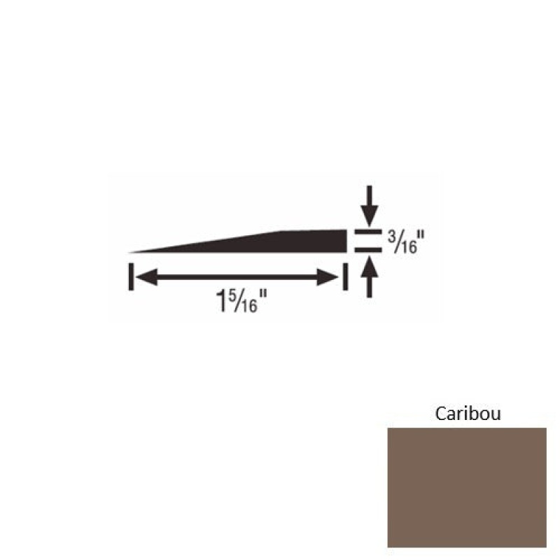 Solid 23 Caribou Rubber Reducer Strip - 1 5/16" X 9 Ft (108") X 3/16"