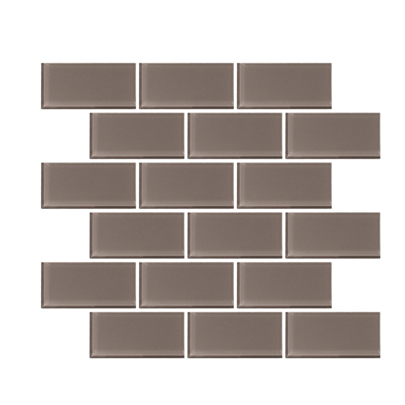Urban Textures Contempo Gray Glass Mosaic - 2" X 4" Brick - Glossy