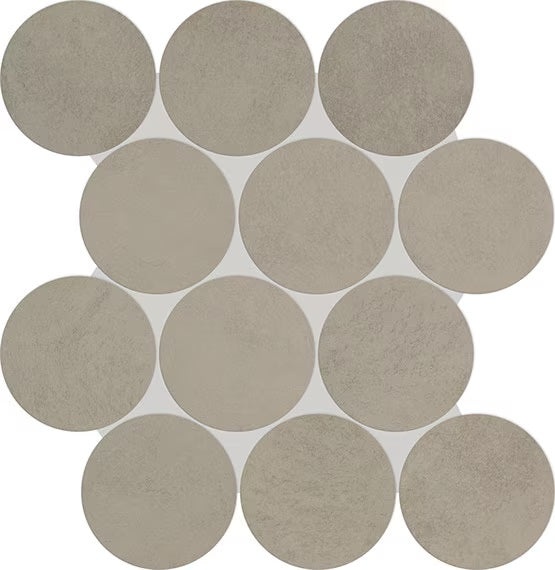 Indoterra Riverbed Porcelain Mosaic - 4" Circle - Matte