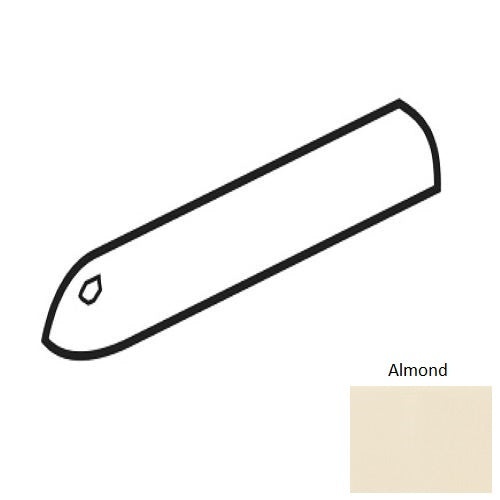 Color Wheel Classic Almond Ceramic Wall Trim - 3/4" X 6" Quarter Round Corner