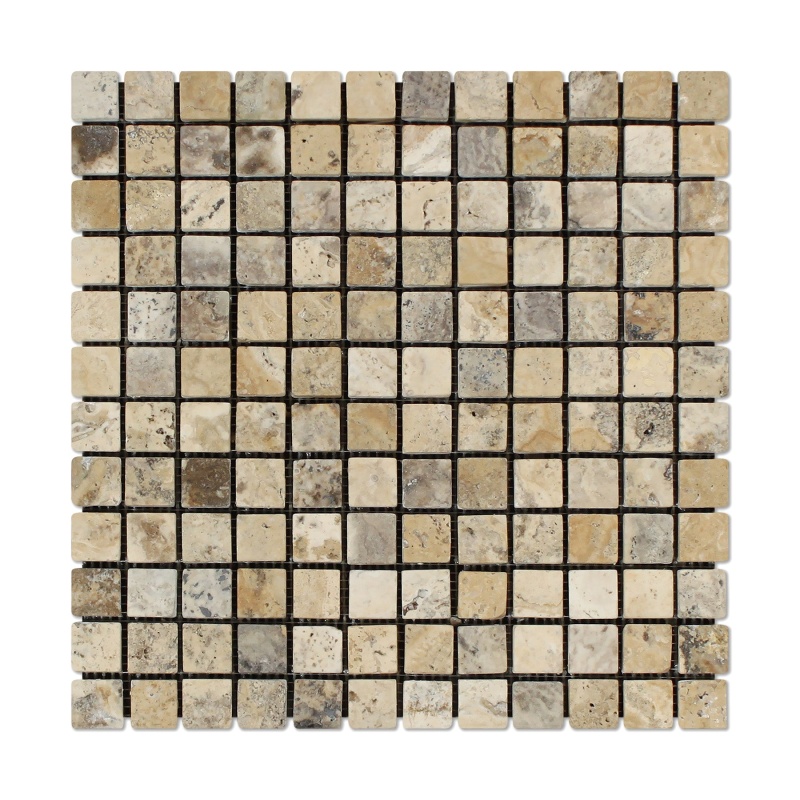 Philadelphia Travertine Mosaic - 1" X 1" - Tumbled
