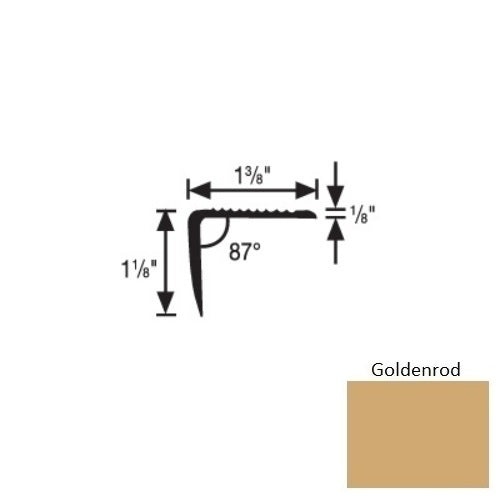 Flextones Goldenrod Vinyl 189 Top Set Stair Nosing - 1 3/8" X 12 Ft - Thermoplastic