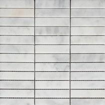 Pietra Antica Antique Stones Bianco Venato Marble Mosaic - 1" X 4" Stacked - Brushed