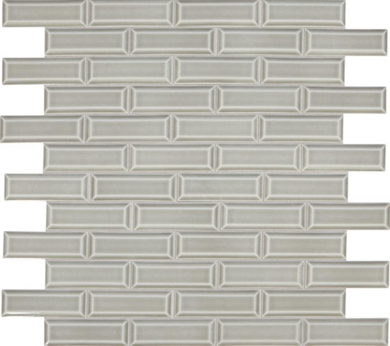 Revalia Remix Festive Gray Ceramic Mosaic - 2" X 6" Brick - Glossy