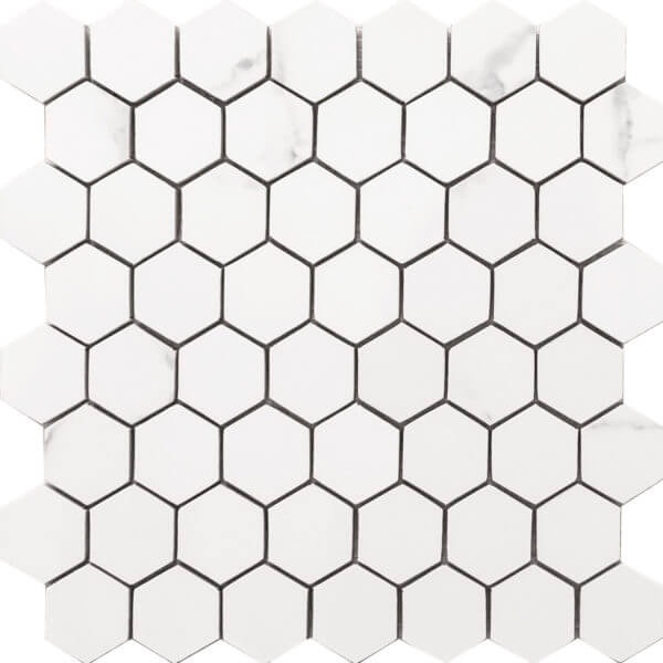 Statuario Luxe Porcelain Mosaic - Hexagon - Polished