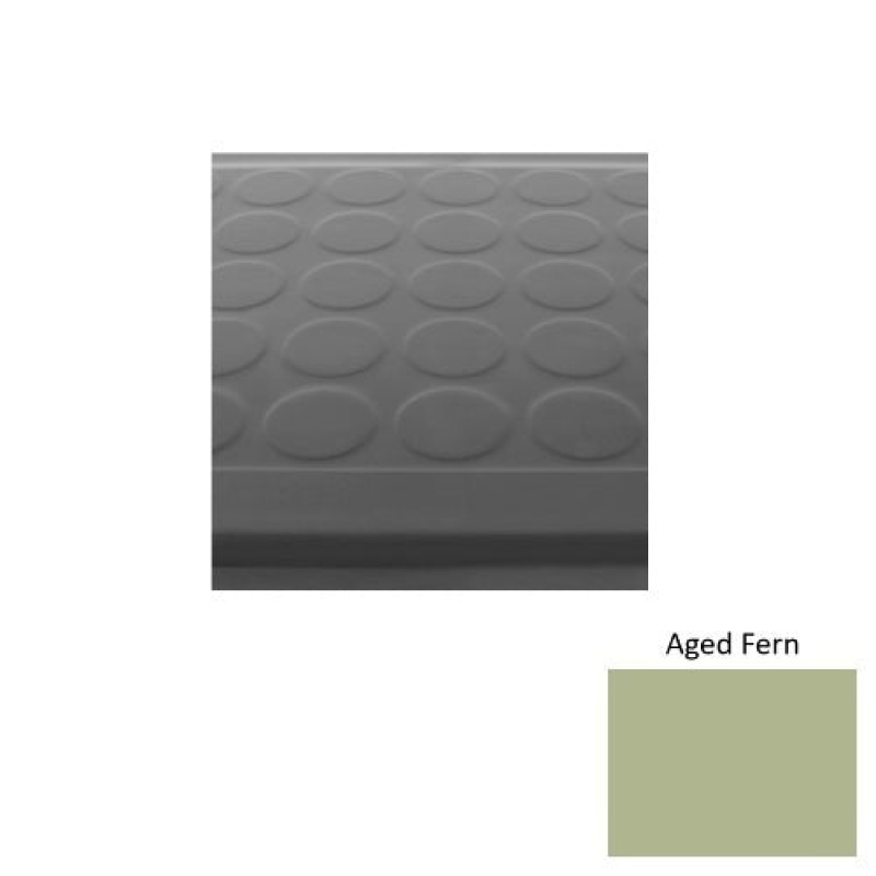 Solid 92 Aged Fern Low Profile Raised Circular Rubber (Sq) With Galley Red Abrasive Strip Stair Tread With Dupont Kevlar - Textured