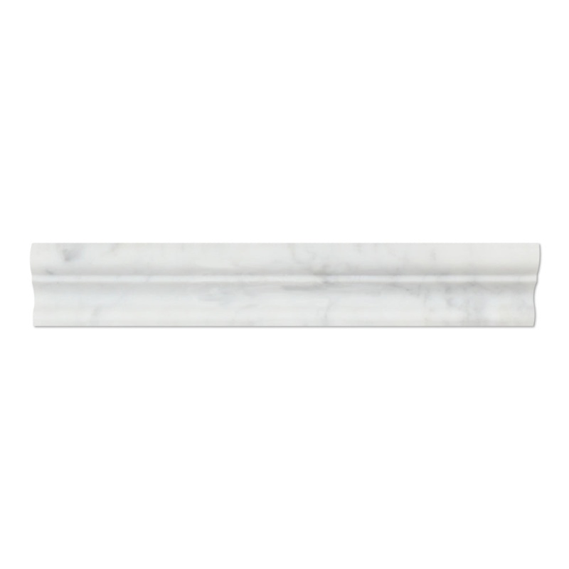 White Carrara Marble Molding - 2" X 12" Crown (Mercer) Molding