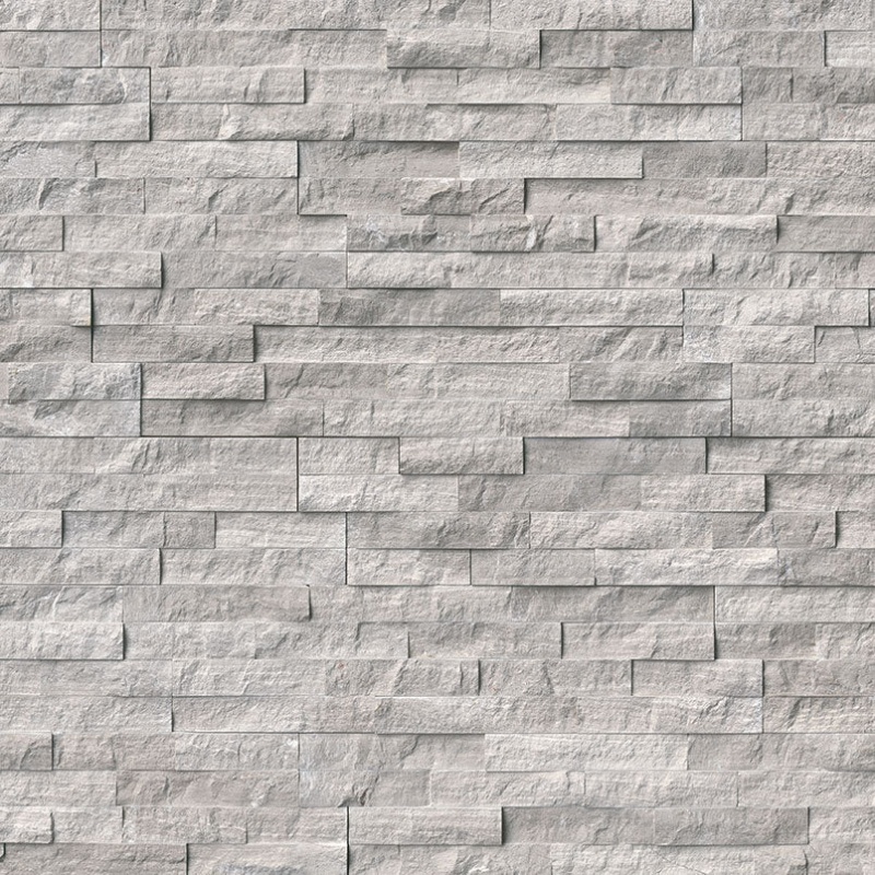 Rockmount Stacked Stone Panel Gray Oak Marble Ledgestone - Split Face - 6" X 24"