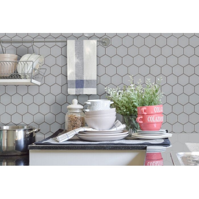 Retro Hexo Gray Porcelain Mosaic - 2" X 2" Hexagon - Matte, Per Pack: 14.4 Enter Quantity In Sqft