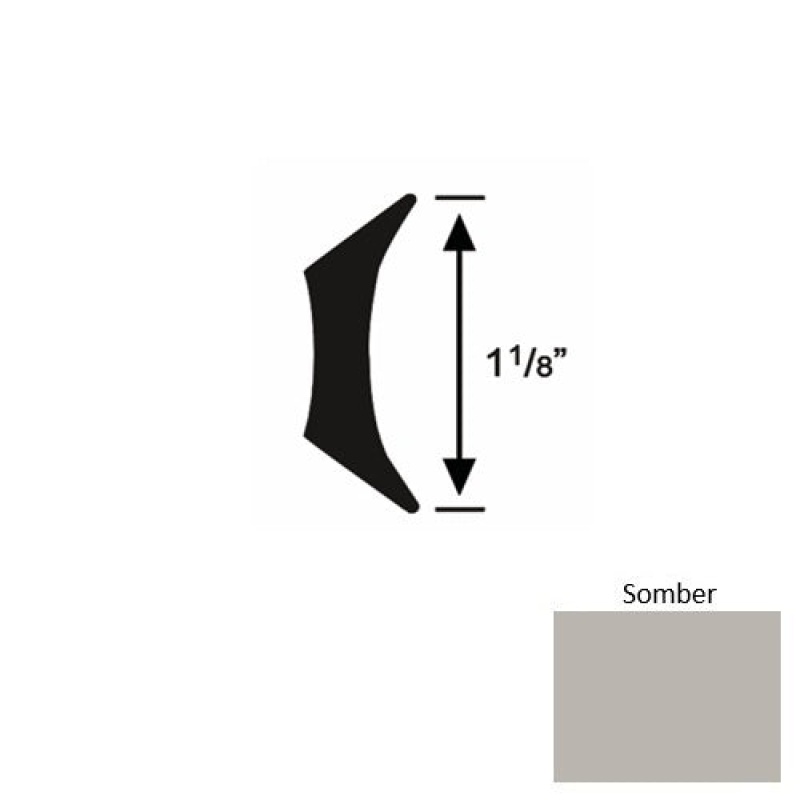 Solid 44 Somber Rubber Fillet Strip - 1 1/8" X 9 Ft (108")
