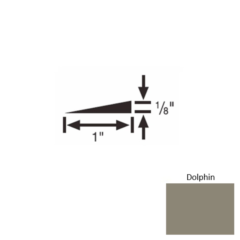 Solid 22 Dolphin Rubber Reducer Strip - 1" X 9 Ft (108") X 1/8"