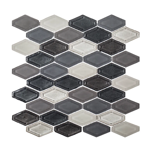 Suite Glass Silhouette Glass Mosaic - Elongated Hexagon - Multi Finish