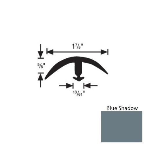Flextones Blue Shadow Vinyl 164 Snap Down Super Edge - 1 7/8" X 12 Ft - Thermoplastic