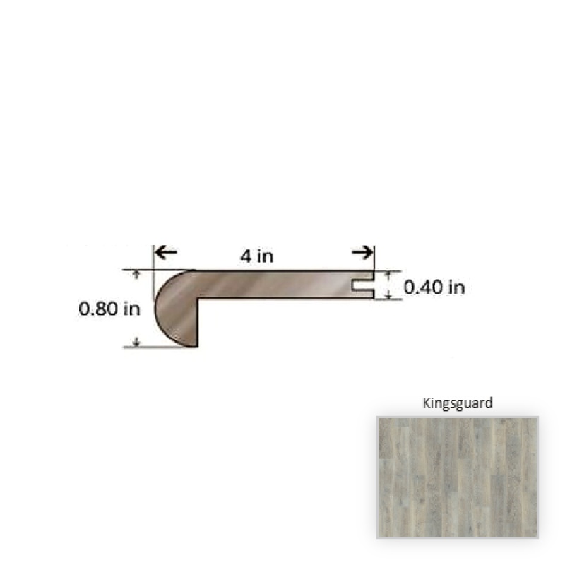 Courtier Kingsguard Oak Luxury Vinyl Moulding / Trim - 84.25" Stair Nose - Surface Guardian Pro Uv Coating