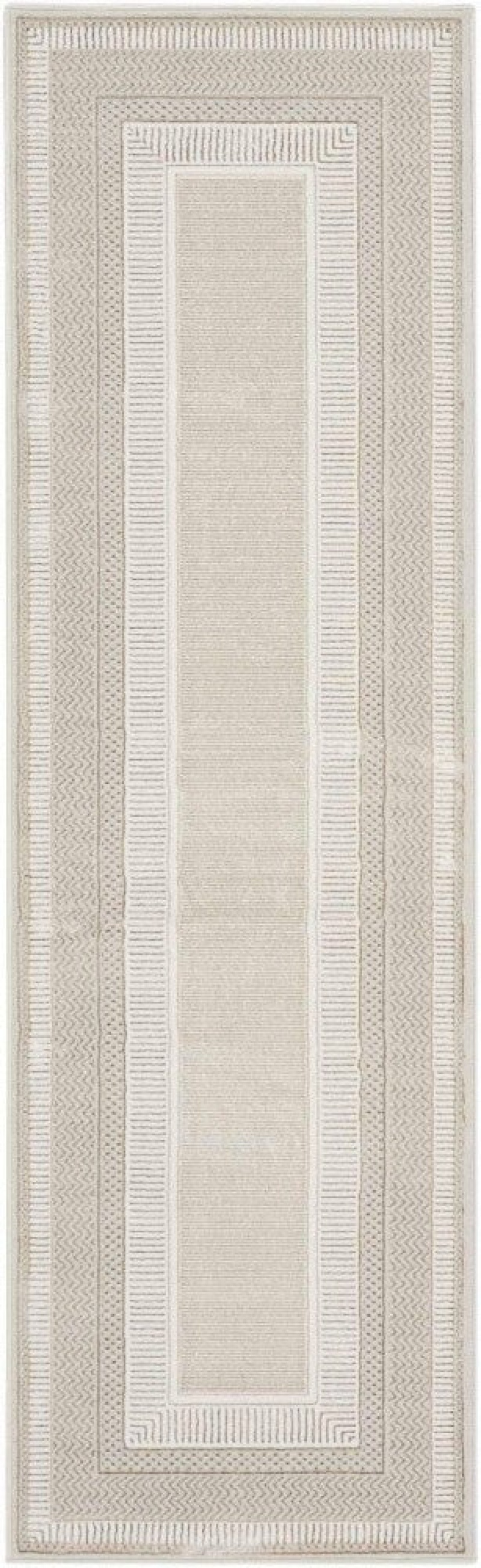 Glitz Ivory Glz07 Polyester Contemporary Area Rug - 8 Ft Runner - Ivory