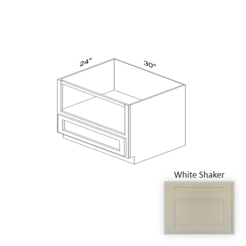 Bmw30 White Shaker Wood Kitchen Base Cabinet - 30" X 34.5" X 24" (Assembly Required) - White Shaker
