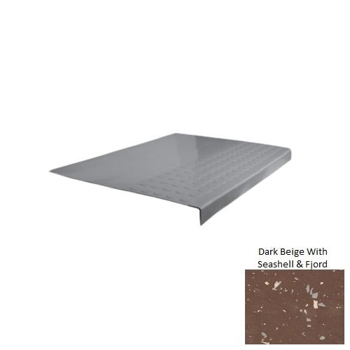 Spextones Dark Beige With Seashell & Fjord Type 701 Distinct Designs Rubber - 12" X 72" Stair Tread - Rgt Radial Ii Raised Disc Design
