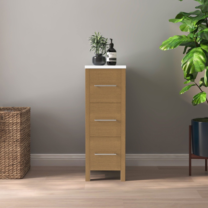 Vanity Art Natural Oak Solid Wood Bathroom Cabinet