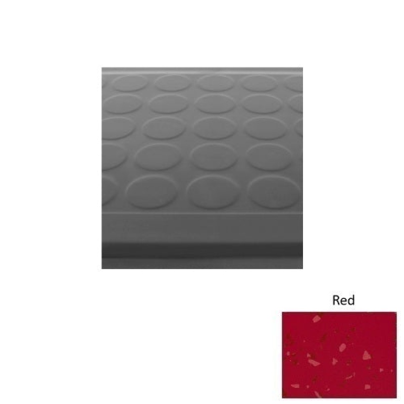 Symmetry 92 Red Low Profile Raised Circular Rubber (Sq) With Galley Red Abrasive Strip Stair Tread With Dupont Kevlar - Textured
