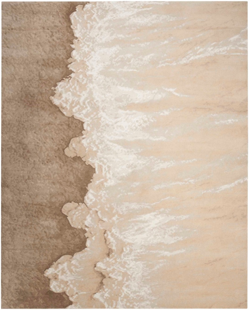 Christopher Guy Wool & Silk Sand Cgs38 Wool Blend Contemporary Area Rug - 9 Ft X 12 Ft - Sand