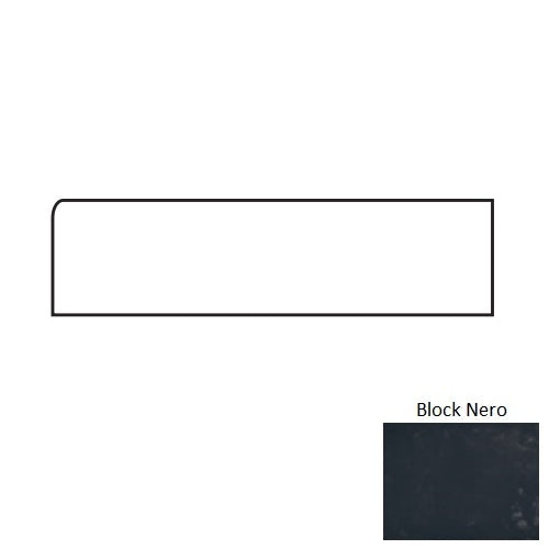 Glassalike Block Nero Porcelain Wall Trim - 4" X 12" Bullnose