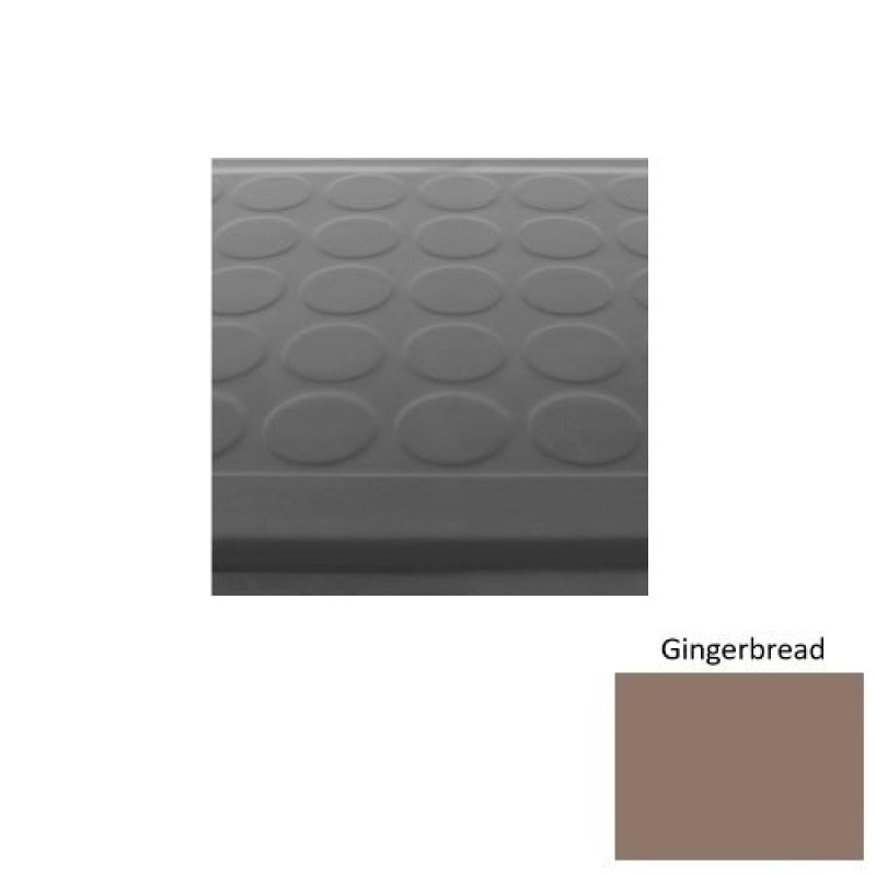 Solid 92 Gingerbread Low Profile Raised Circular Rubber (Sq) With Black Abrasive Strip Stair Tread - Textured