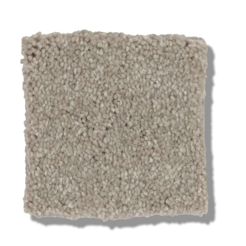 Simply The Best Solidify I 12' Greige Polyester Carpet - Textured
