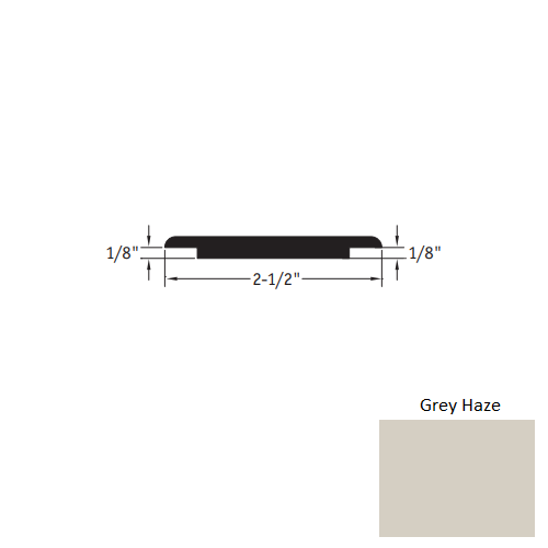 Johnsonite Grey Haze Vinyl Moulding / Trim - 2 1/2" X 12 Ft (144") X 1/8" - 1/8" Wheeled Traffic Transition - Wheeled Traffic Transition