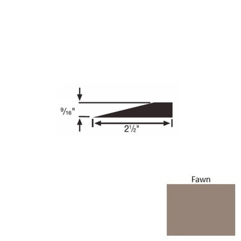 Solid 49 Fawn Rubber Transitional Reducer - 2 1/2" X 9 Ft (108") X 9/16"