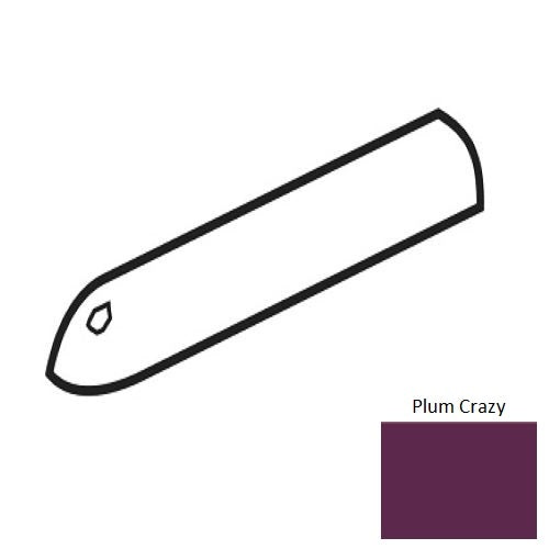 Color Wheel Classic Plum Crazy Ceramic Wall Trim - 3/4" X 6" Quarter Round Corner - Semi Gloss