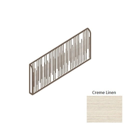 Fabrique Creme Linen Porcelain Floor & Wall Trim - 3" X 12" Bullnose - Matte