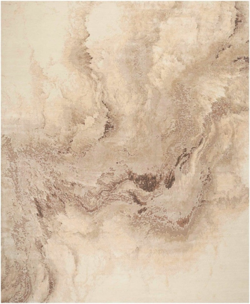 Christopher Guy Wool & Silk Collection Sand Cgs35 Wool Blend Contemporary Area Rug - 2 Ft X 3 Ft - Sand