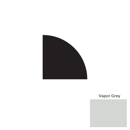 Johnsonite Vapor Grey Rubber Moulding / Trim - 3/4" X 8 Ft (96") X 3/4" Millwork Quarter Round - Millwork Quarter Round