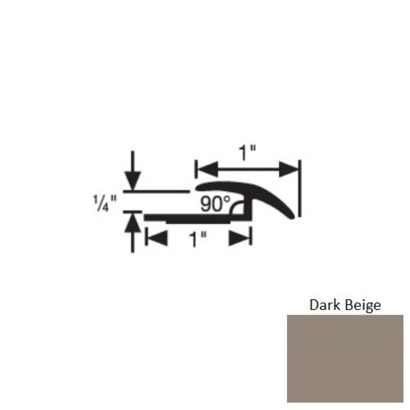 Dark Beige Vinyl Carpet to Tile Transition
