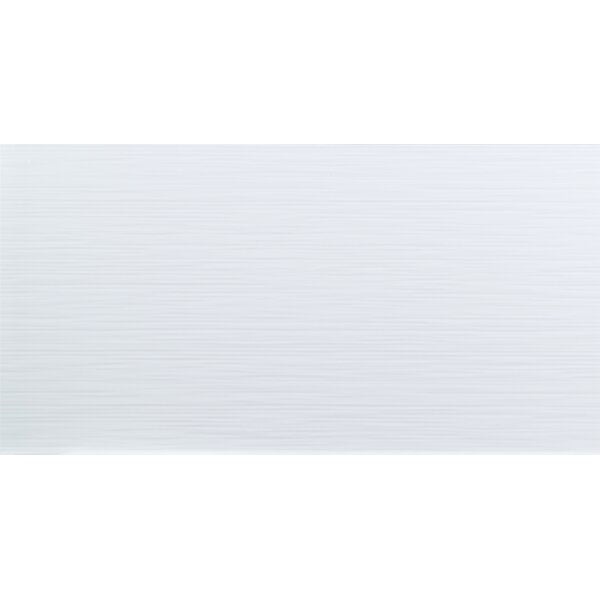 Dymo Stripe White Ceramic Tile - Glossy - 12" X 24"